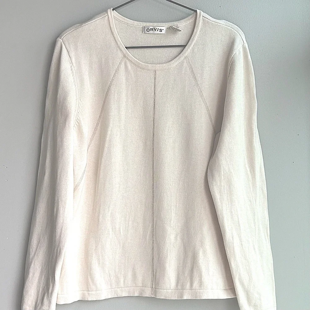 ORVIS ladies long sleeve cotton/cashmere sweater NWOT ⭐️⭐️⭐️⭐️⭐️ - Picture 1 of 3